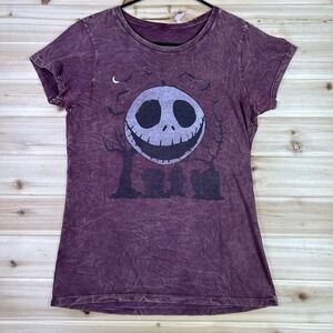Disney Nightmare Before Christmas Jack Skellington T-Shirt Womens Medium Purple